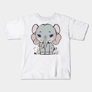 Kawaii Elephant Delight - Embrace the Adorable Charm Kids T-Shirt